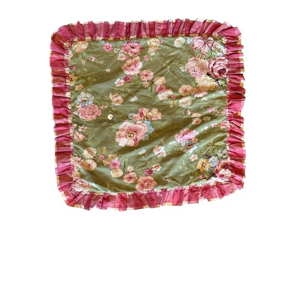 2 vintage Captured In Time by RobynPandolph  Floral Square Ruffled Pillowcases - Picture 7 of 10